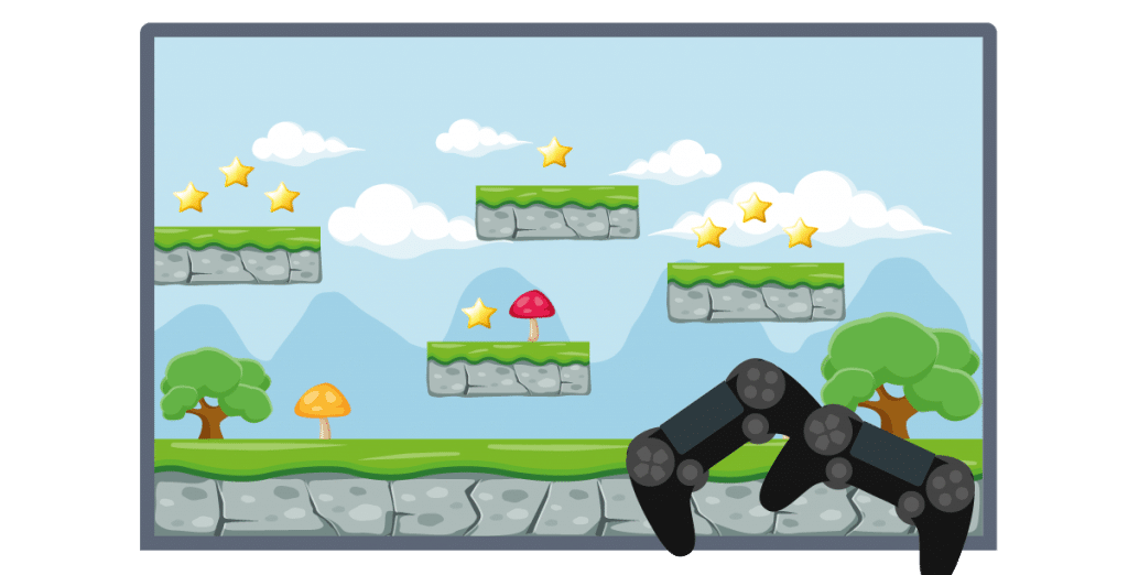 platform game with controllers