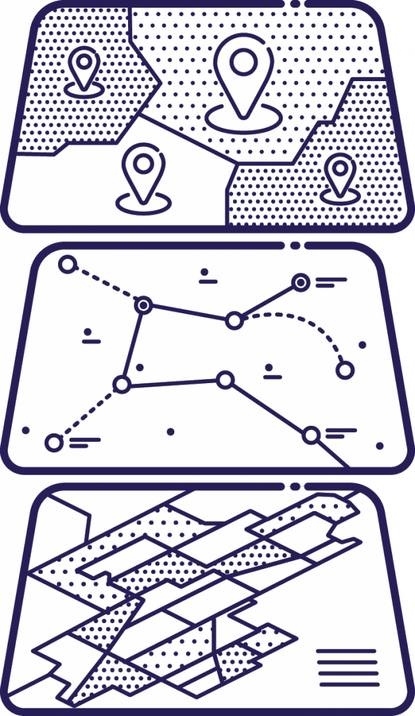 three maps purple